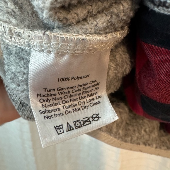 Eddie Bauer Heather Gray Hooded Sweatshirt with Buffalo Plaid detail - Picture 8 of 8